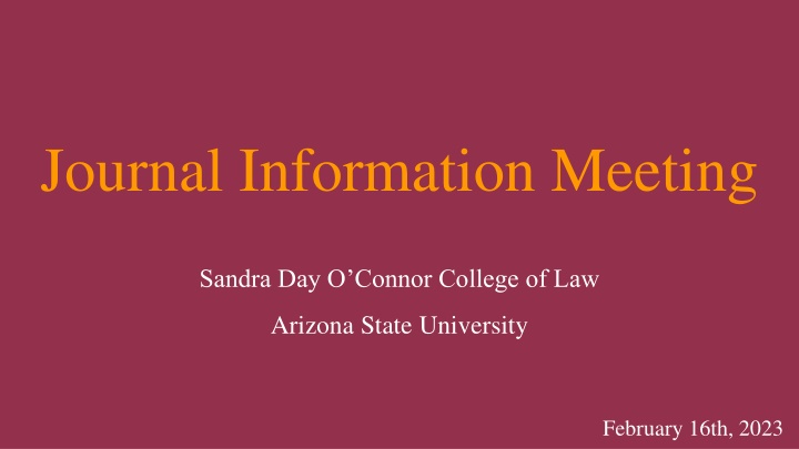 journal information meeting