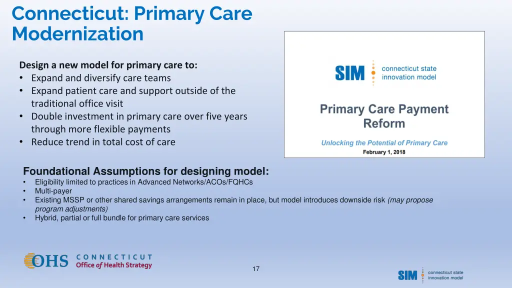 connecticut primary care modernization