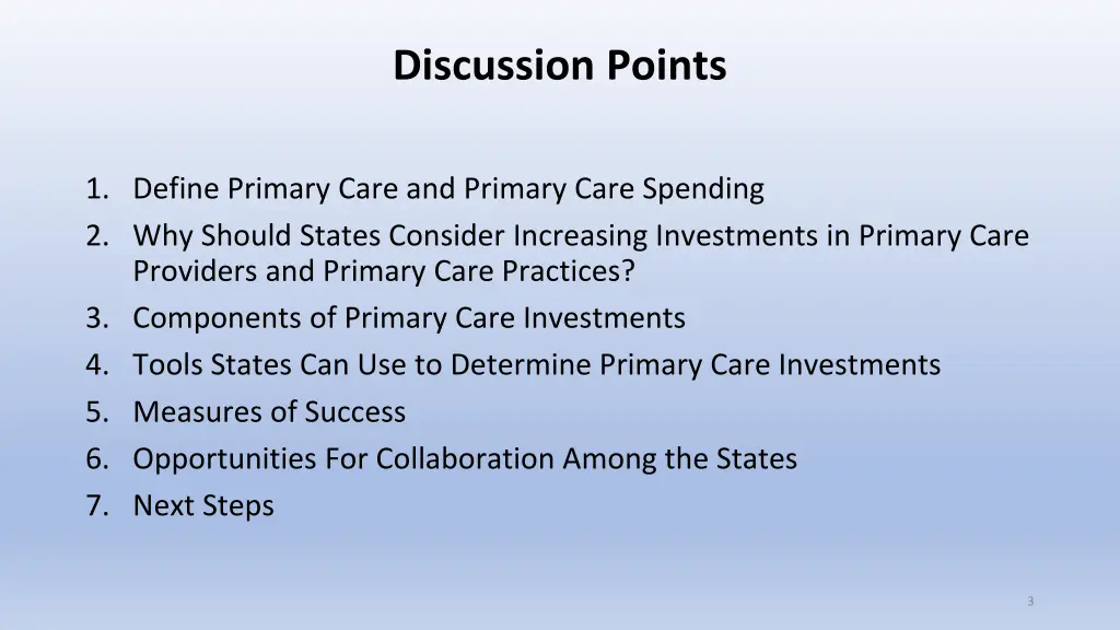 discussion points