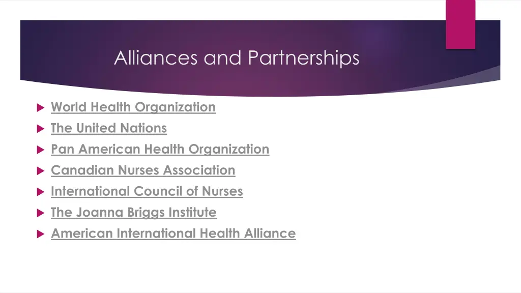 alliances and partnerships