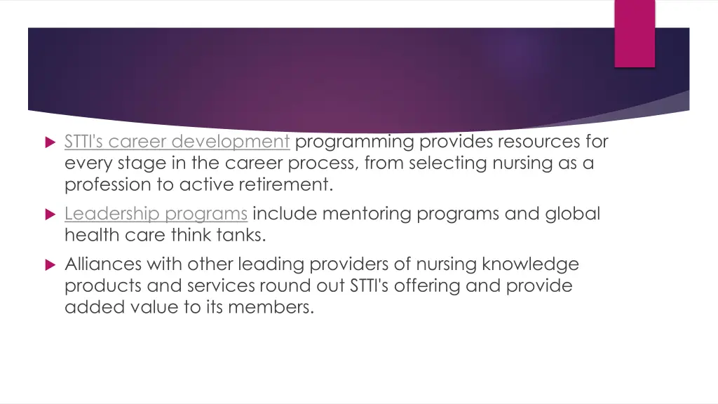stti s career development programming provides