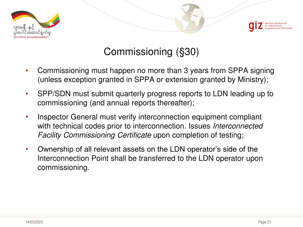 commissioning 30