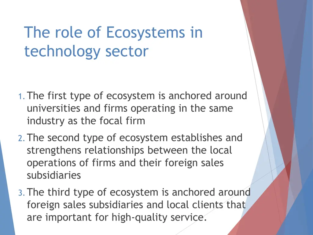 the role of ecosystems in technology sector