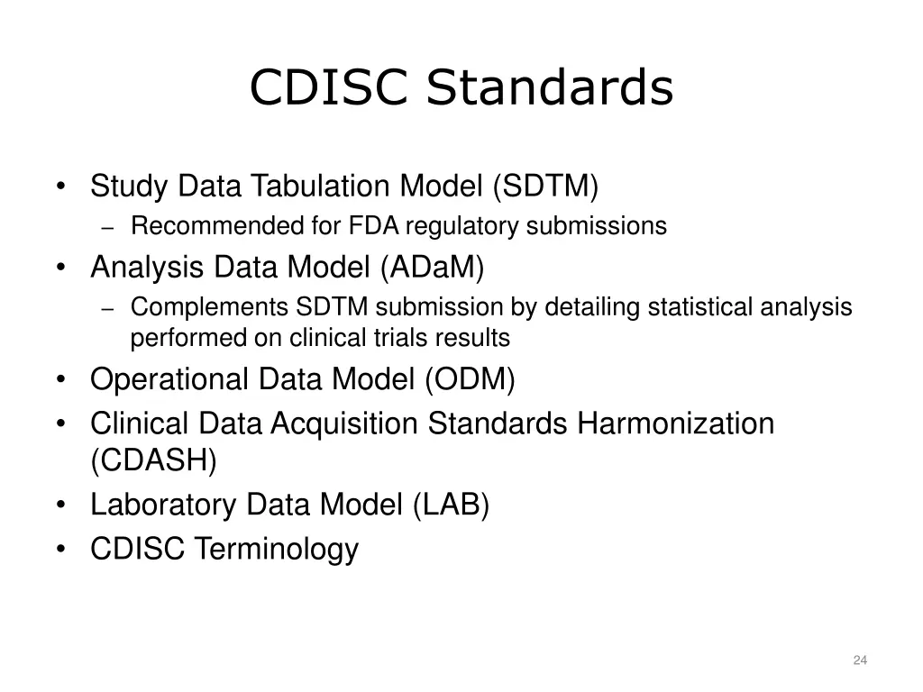 cdisc standards