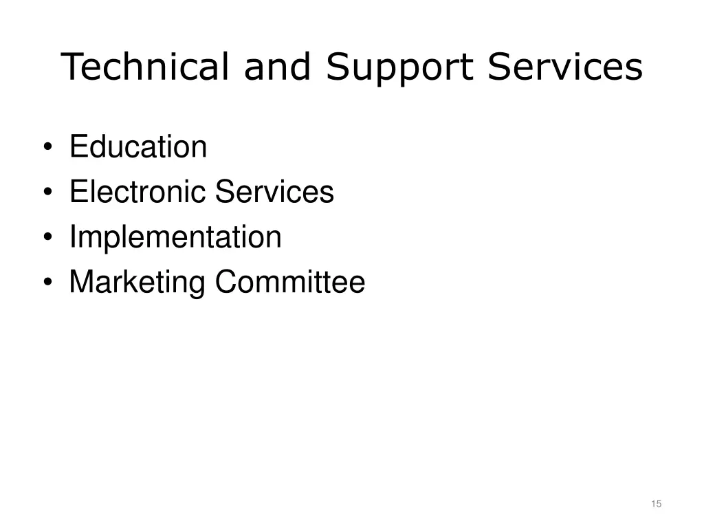 technical and support services