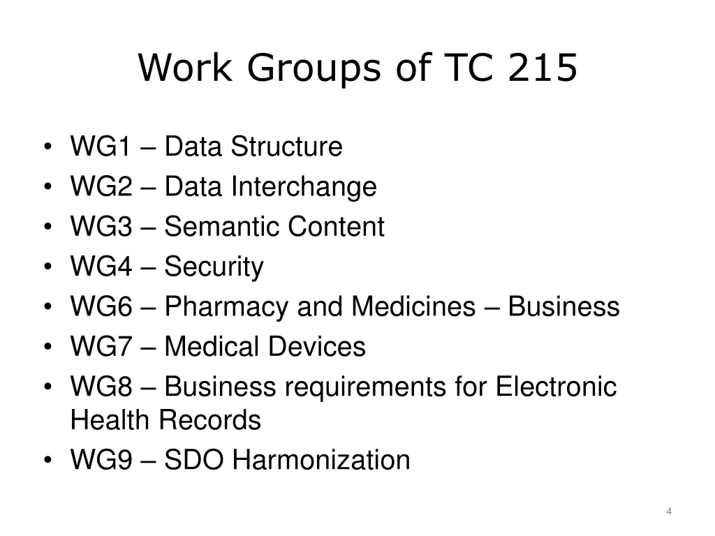 work groups of tc 215
