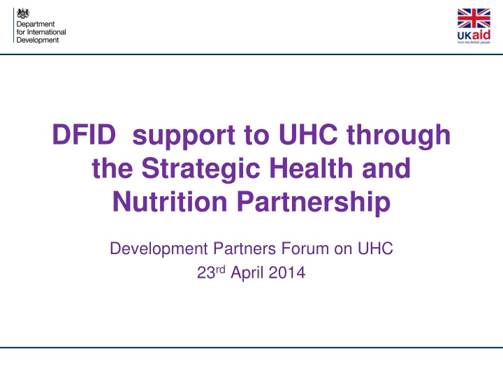 dfid support to uhc through the strategic health