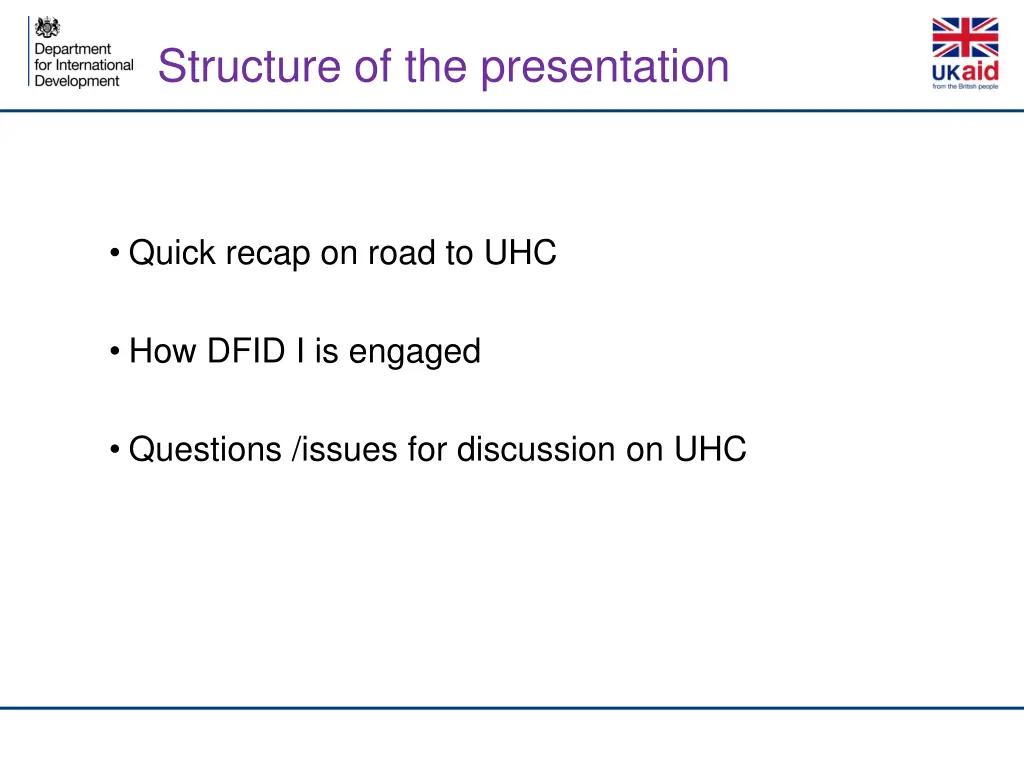 structure of the presentation