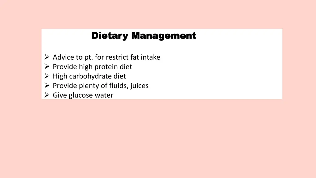 dietary dietary management management