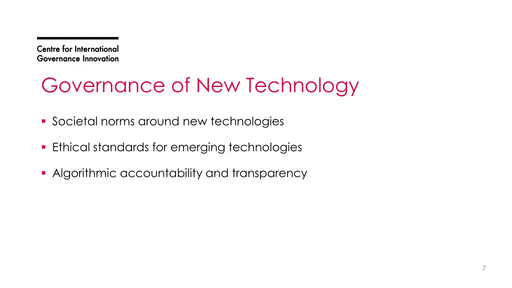 governance of new technology