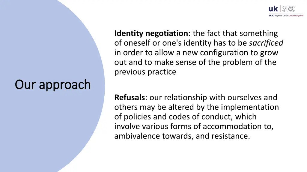 identity negotiation the fact that something