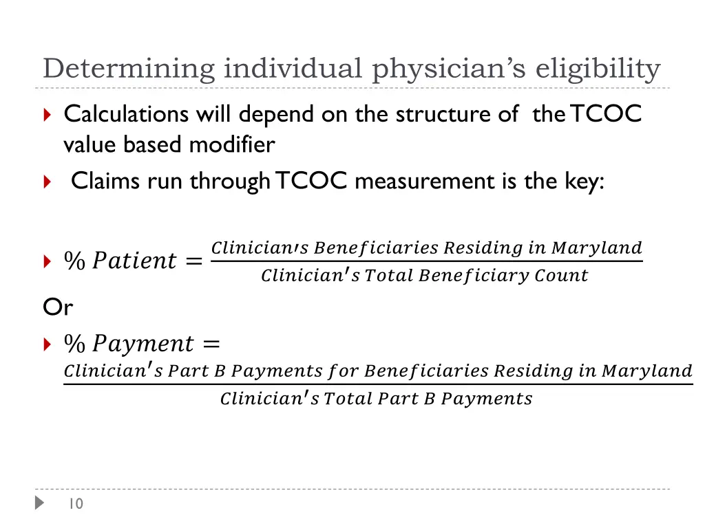 determining individual p hysician s eligibility