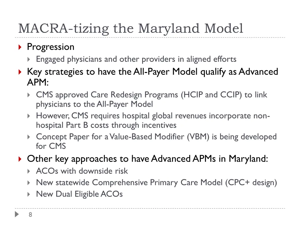 macra tizing the maryland model