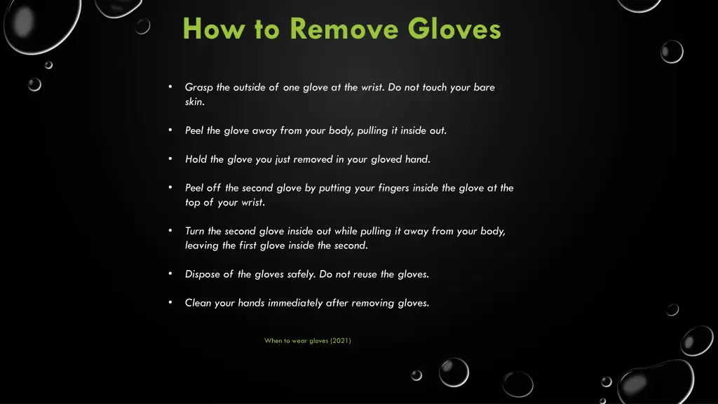 how to remove gloves