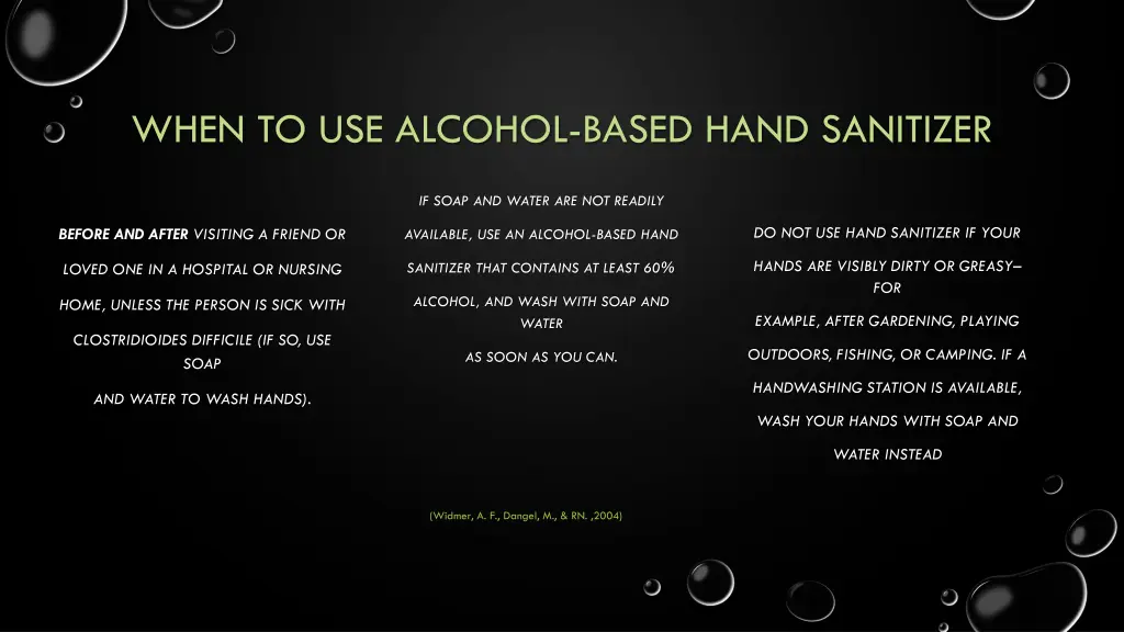 when to use alcohol based hand sanitizer