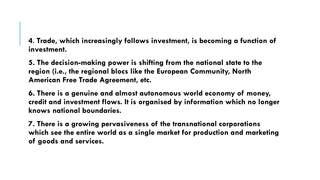 4 trade which increasingly follows investment