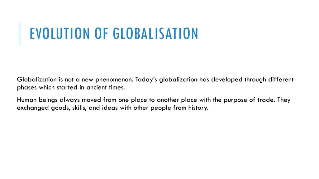 evolution of globalisation 1