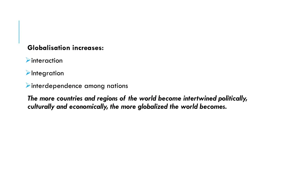 globalisation increases