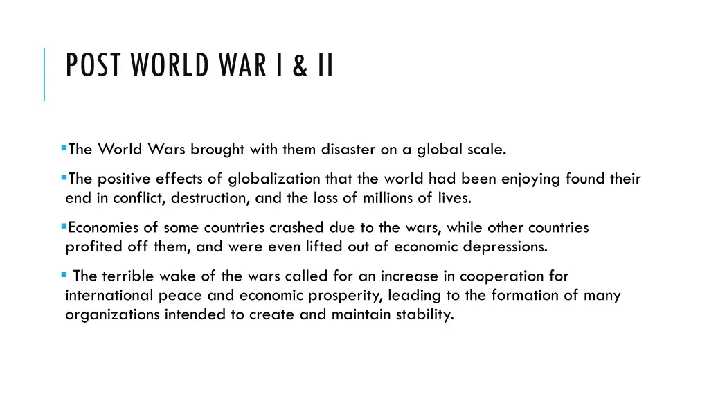 post world war i ii