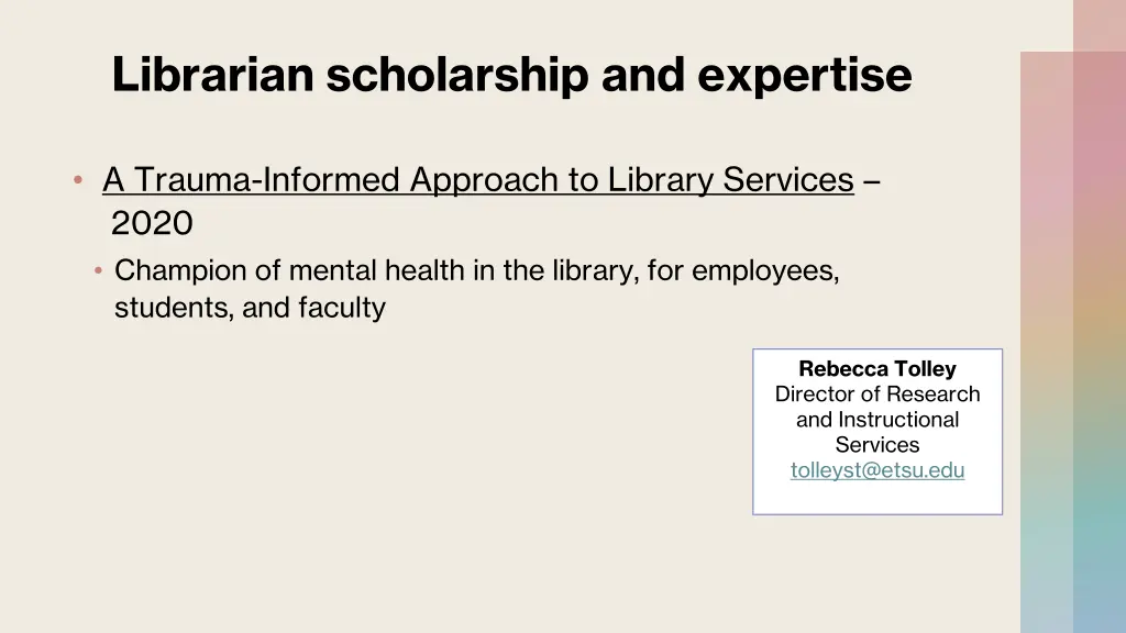 librarian scholarship and expertise