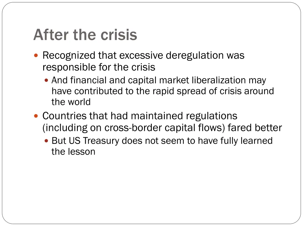 after the crisis