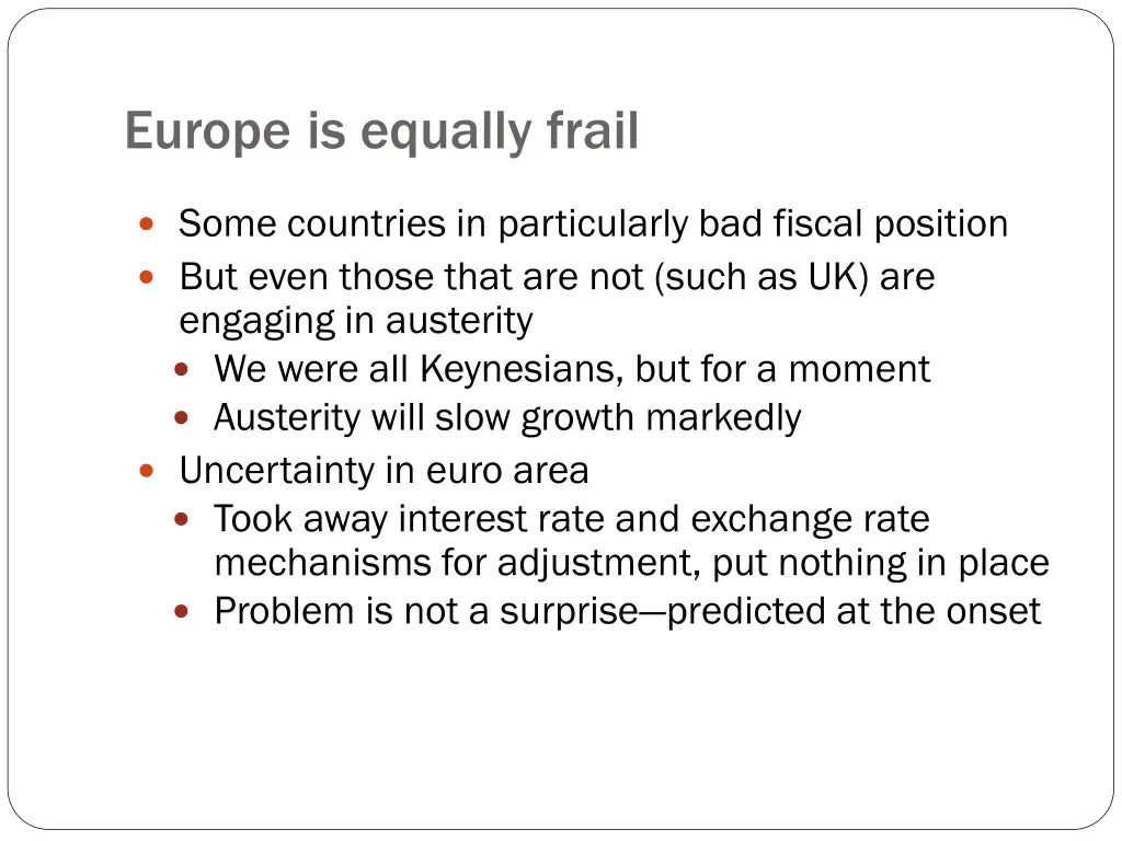 europe is equally frail