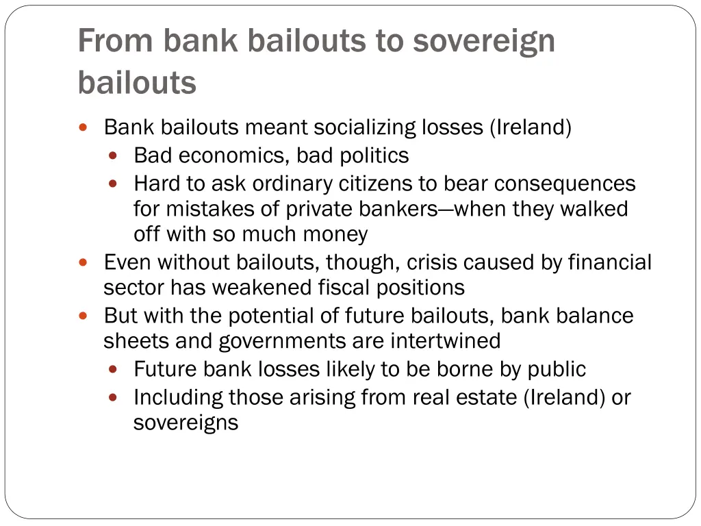 from bank bailouts to sovereign bailouts