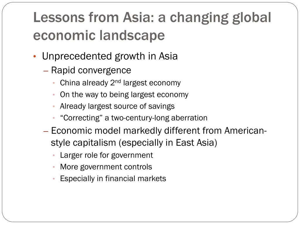 lessons from asia a changing global economic