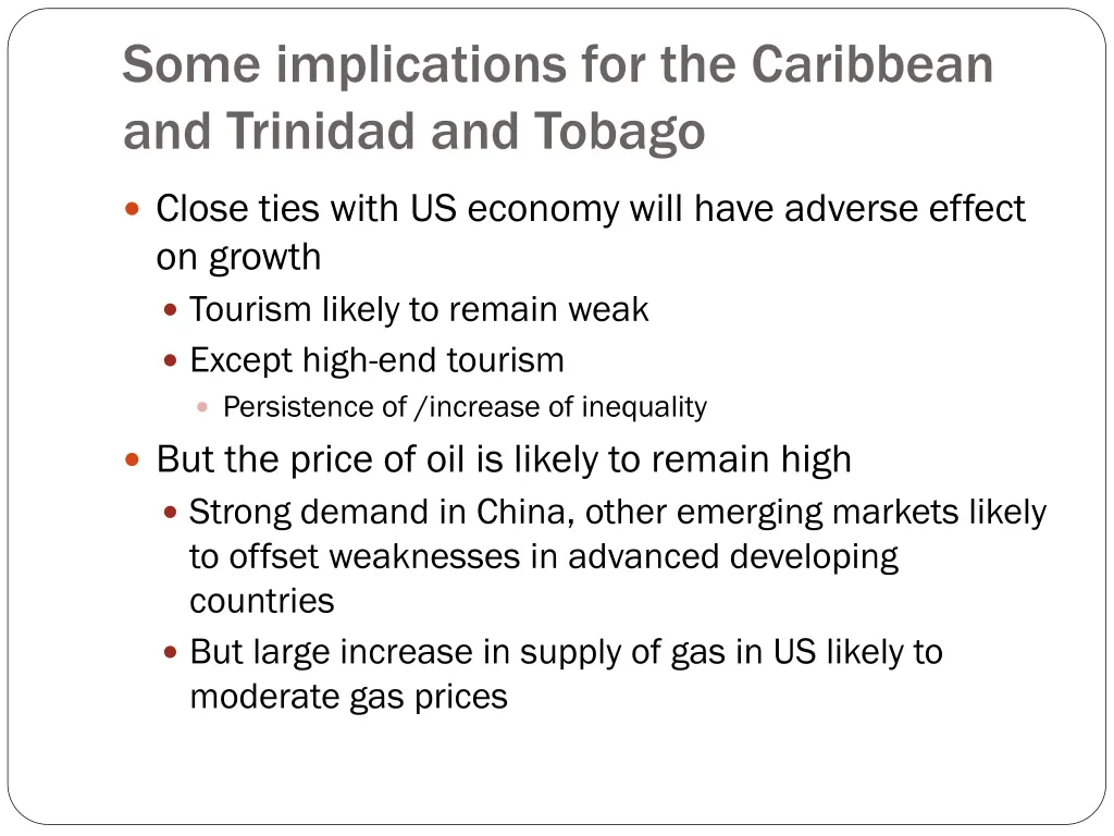 some implications for the caribbean and trinidad