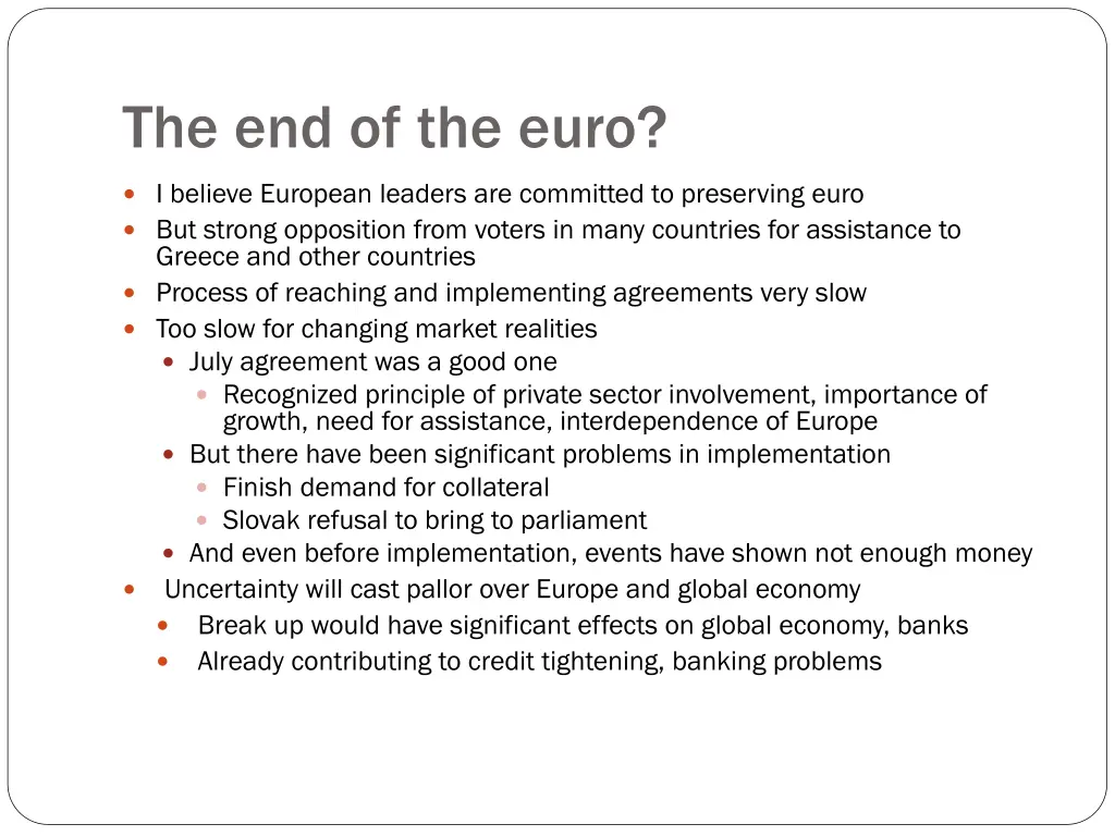 the end of the euro 1