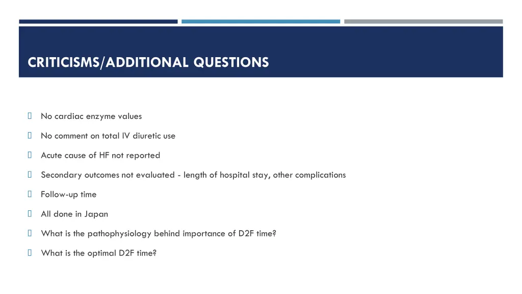 criticisms additional questions