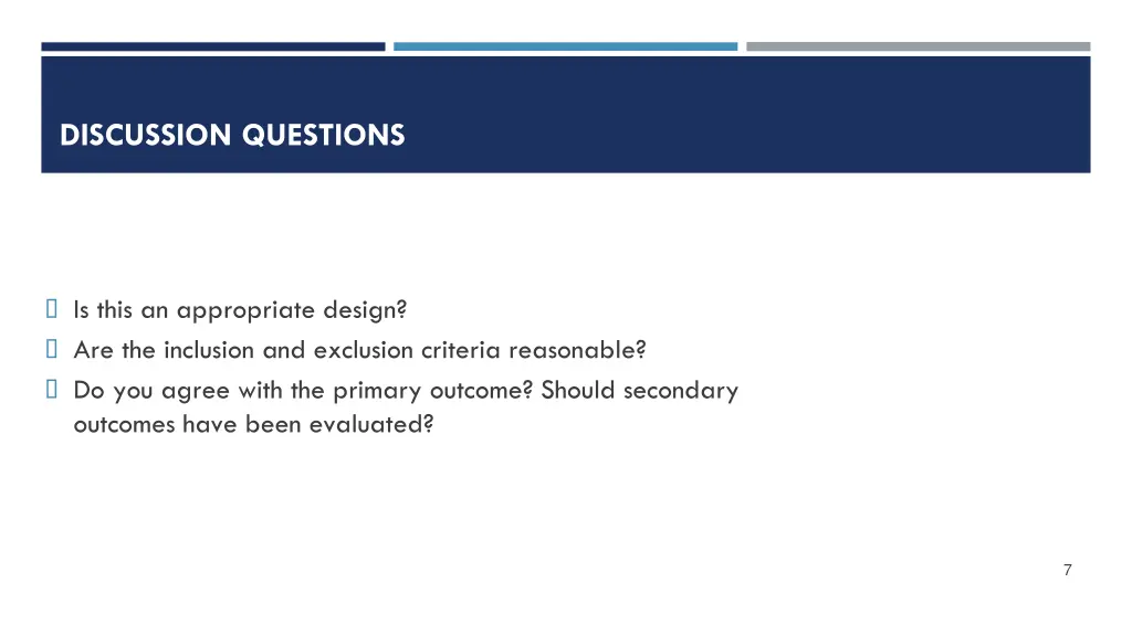discussion questions
