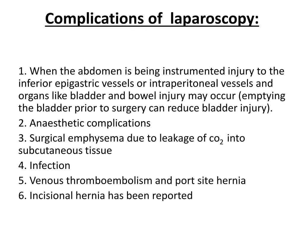 complications of laparoscopy