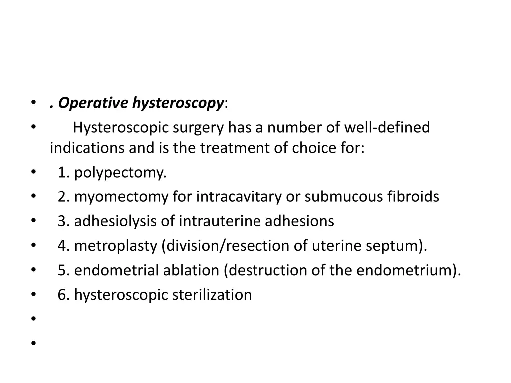operative hysteroscopy hysteroscopic surgery
