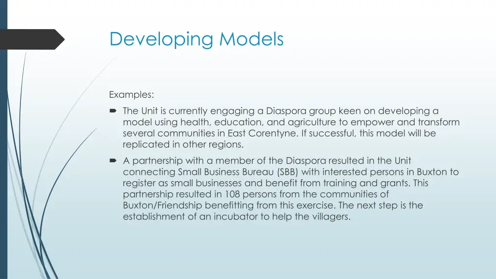 developing models