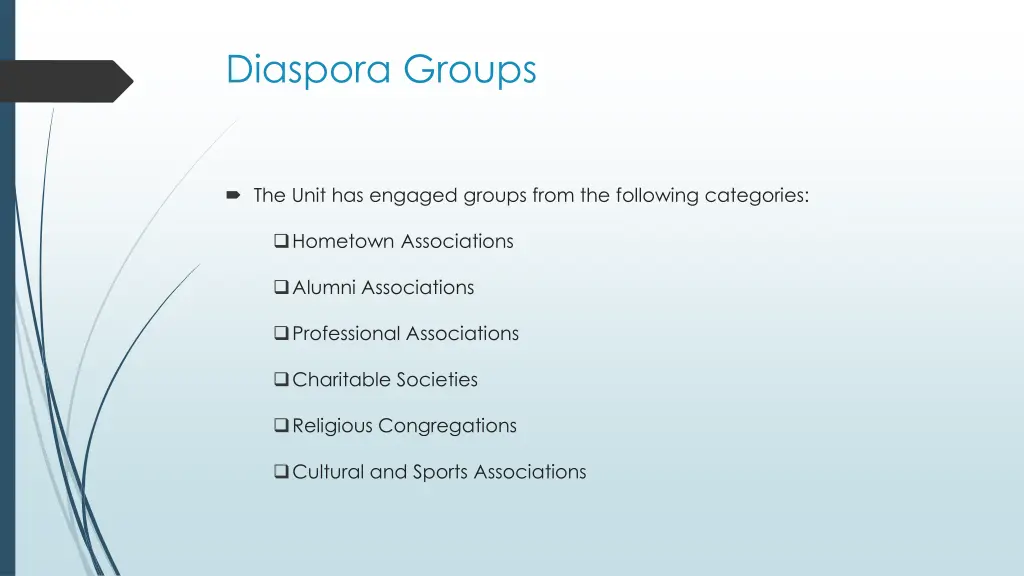 diaspora groups