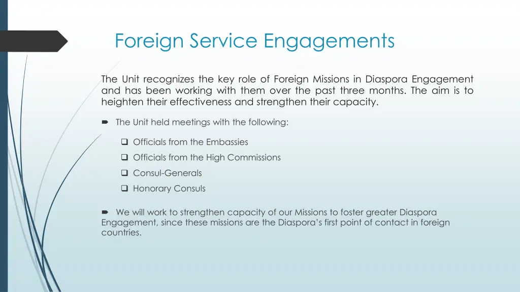 foreign service engagements