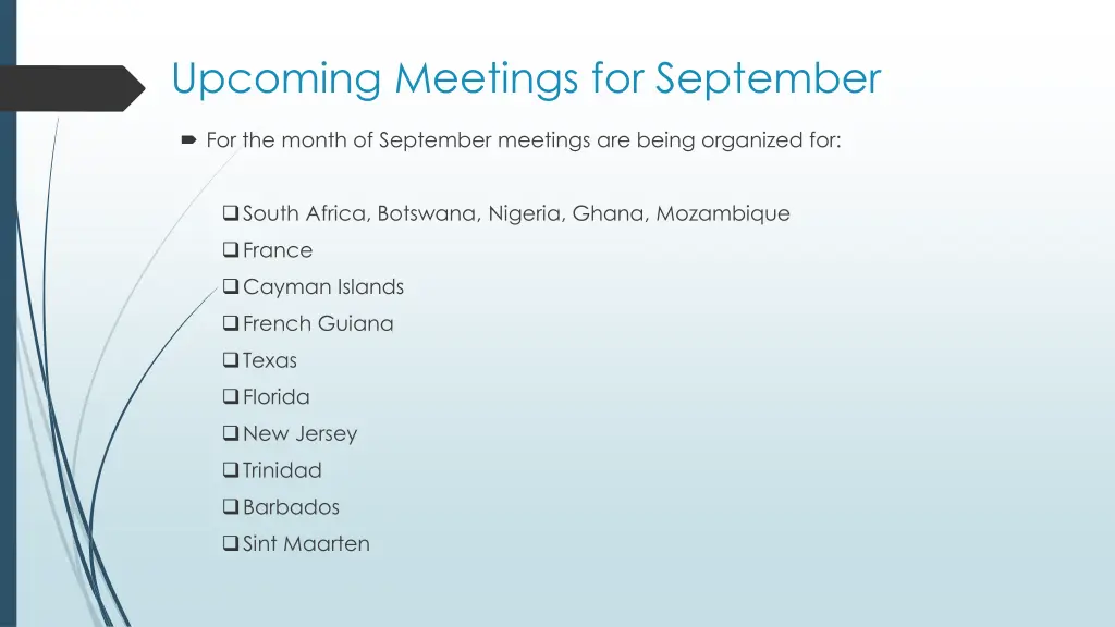 upcoming meetings for september