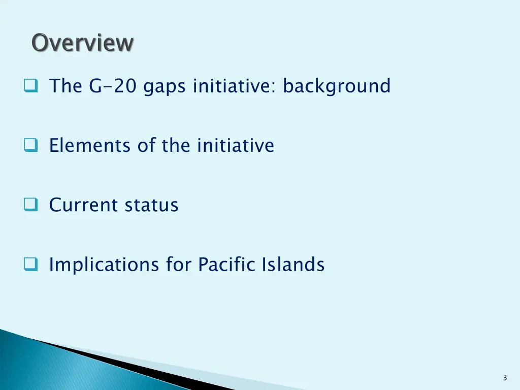 the g 20 gaps initiative background