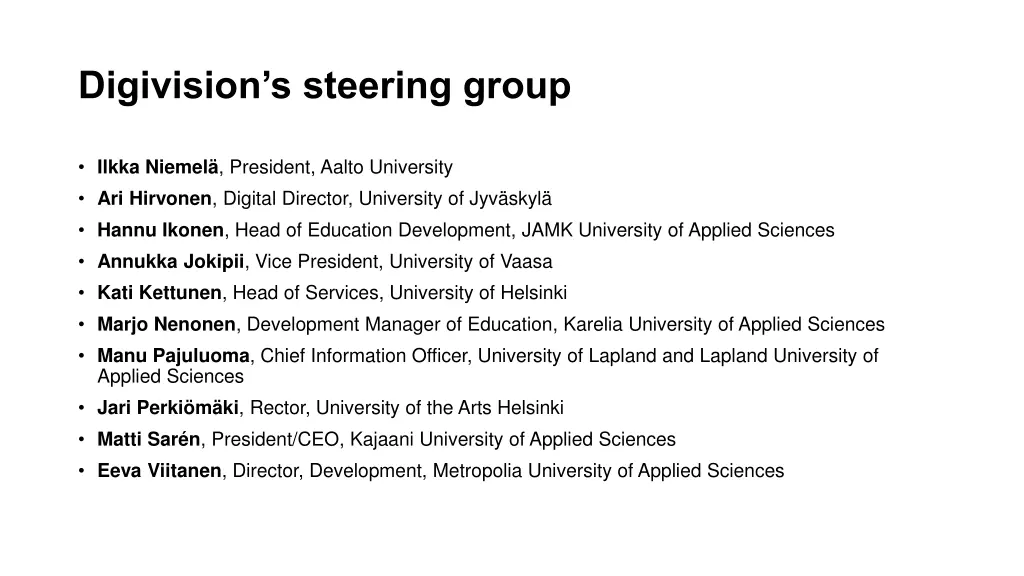 digivision s steering group