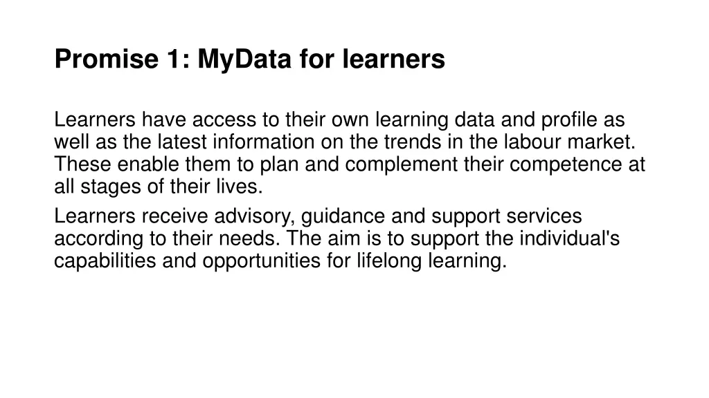 promise 1 mydata for learners