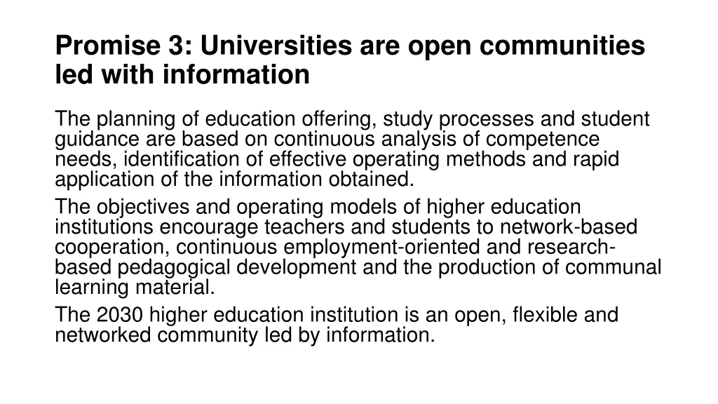 promise 3 universities are open communities