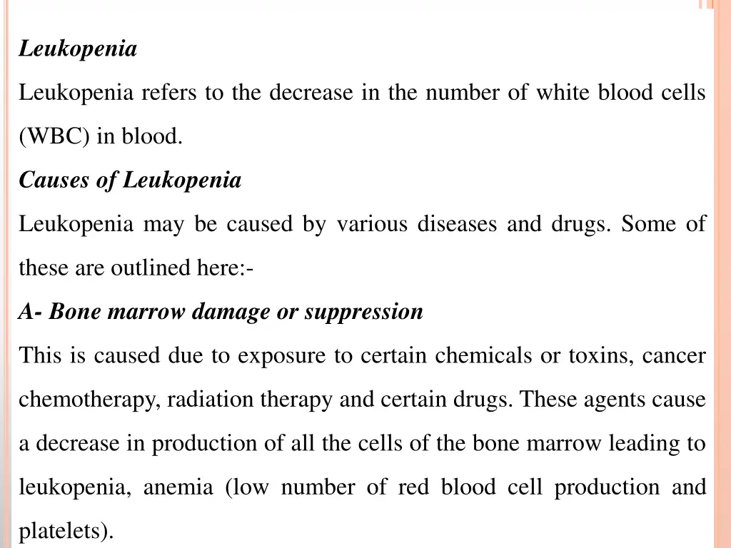 leukopenia