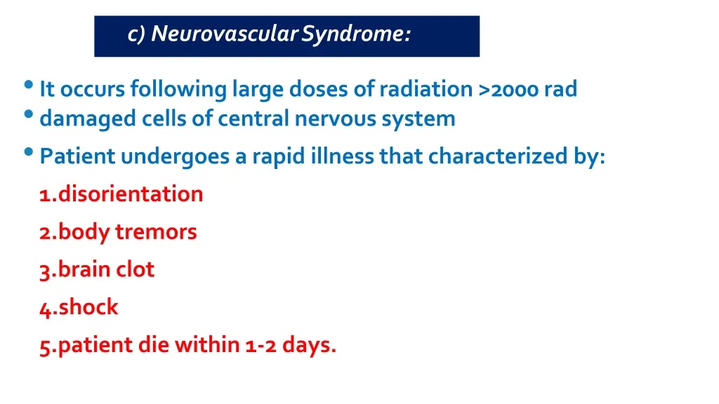 c neurovascularsyndrome