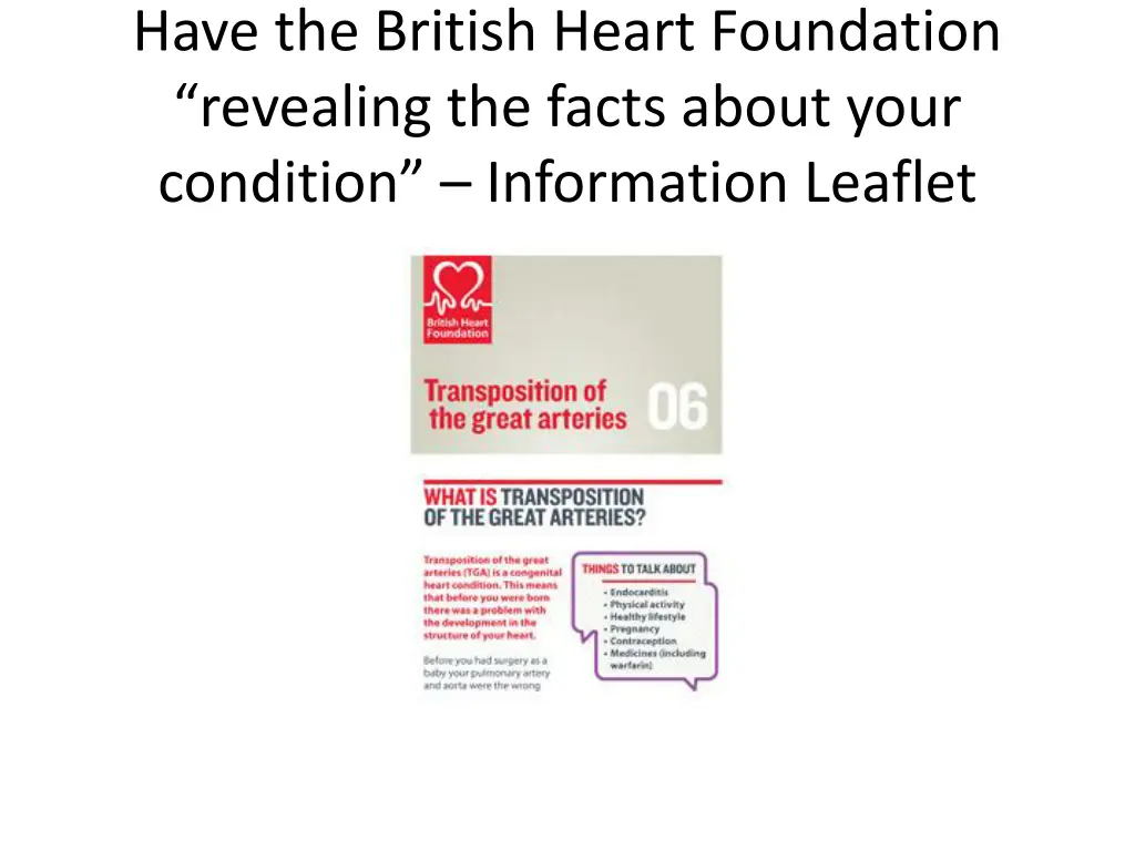 have the british heart foundation revealing