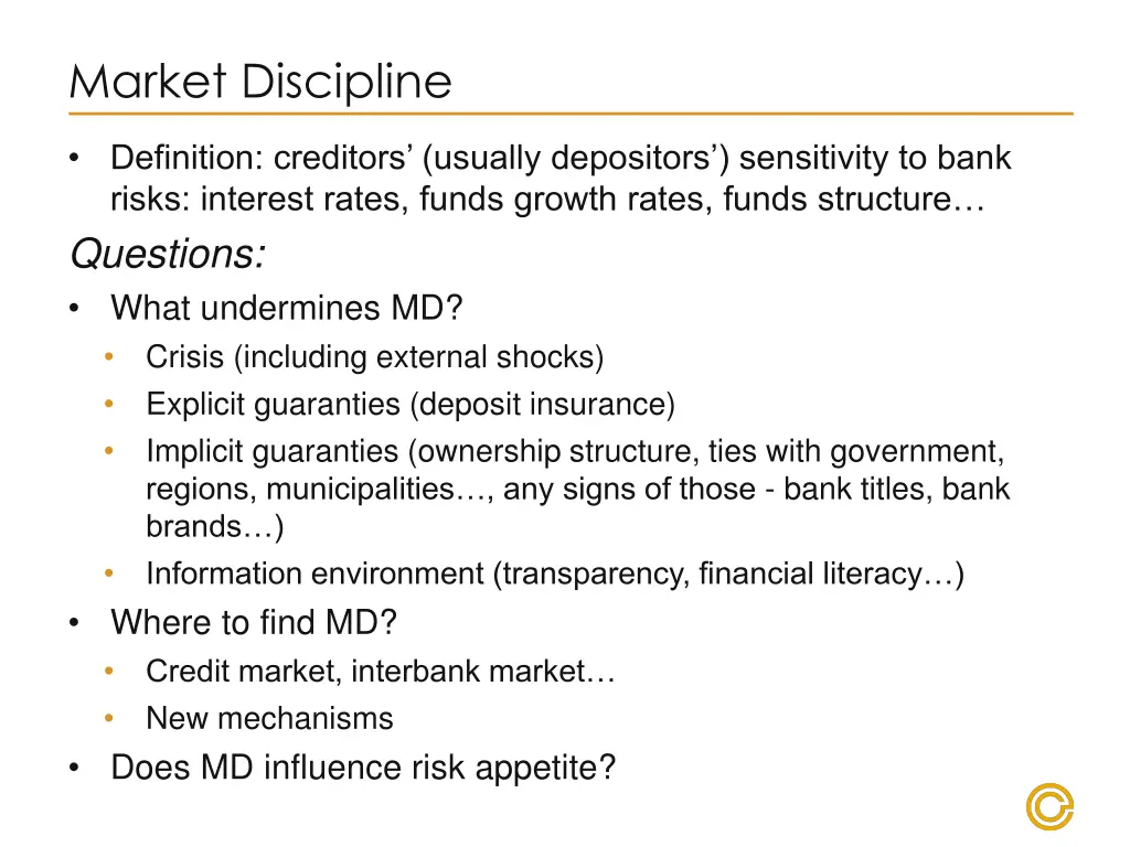 market discipline