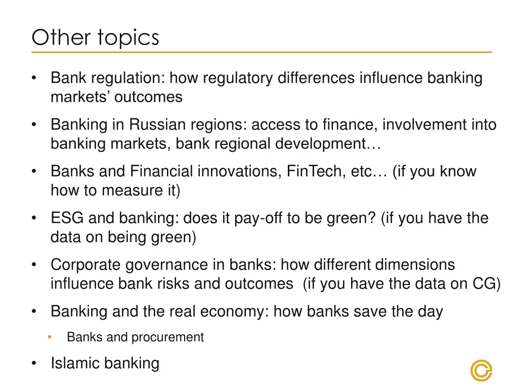 other topics