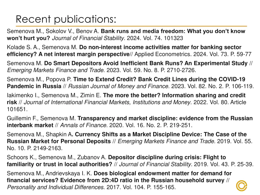 recent publications semenova m sokolov v benov