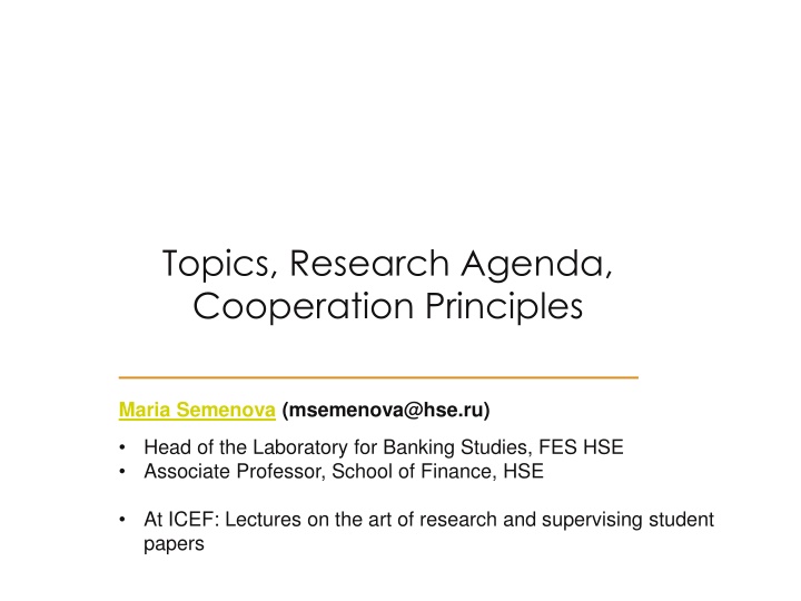 topics research agenda cooperation principles
