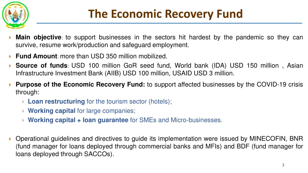 the economic recovery fund